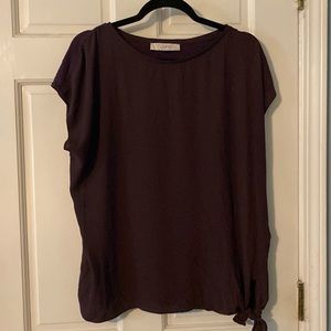 Short sleeve plum blouse